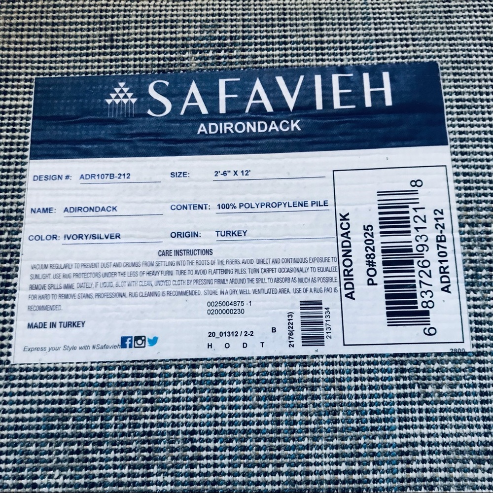 SAFAVIEH ADIRONDACK Ivory/Silver Tribal Pattern Runner Rug - Picture 9 of 11